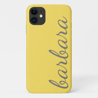 Yellow Trendy Script Personalised iPhone 11 Case