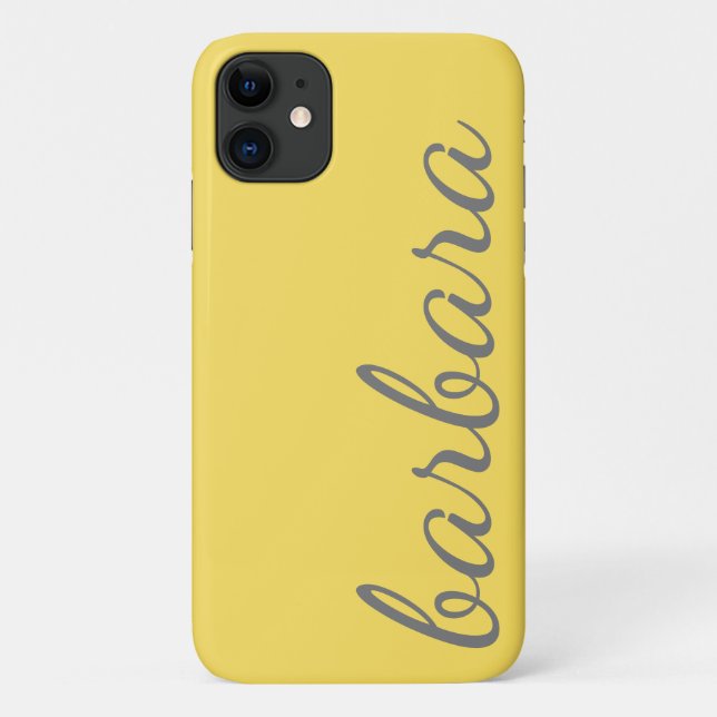 Yellow Trendy Script Personalised Case-Mate iPhone Case (Back)