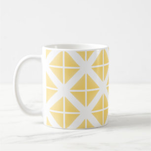 Yellow Trendy Triangle Pattern Coffee Mug