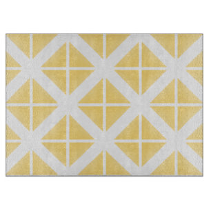 Yellow Trendy Triangle Pattern Cutting Board