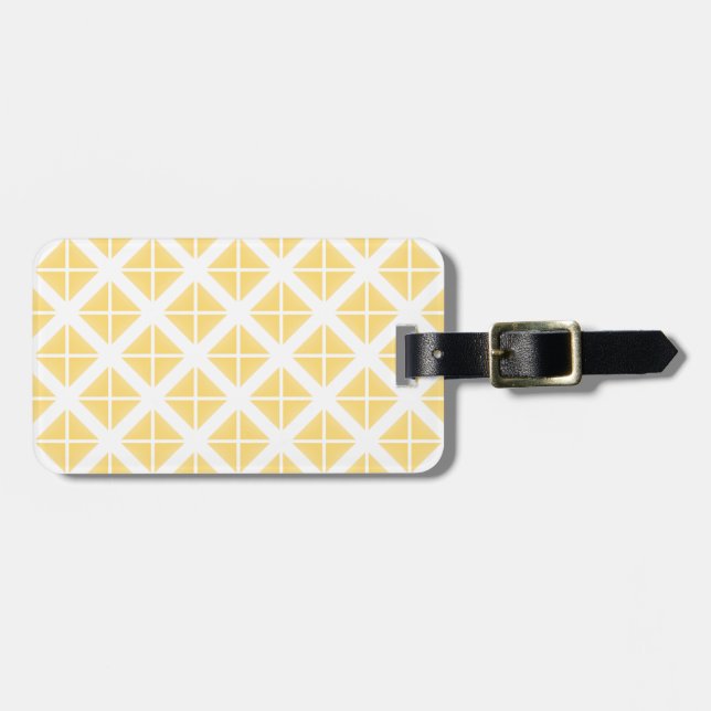 Yellow Trendy Triangle Pattern Luggage Tag (Front Horizontal)