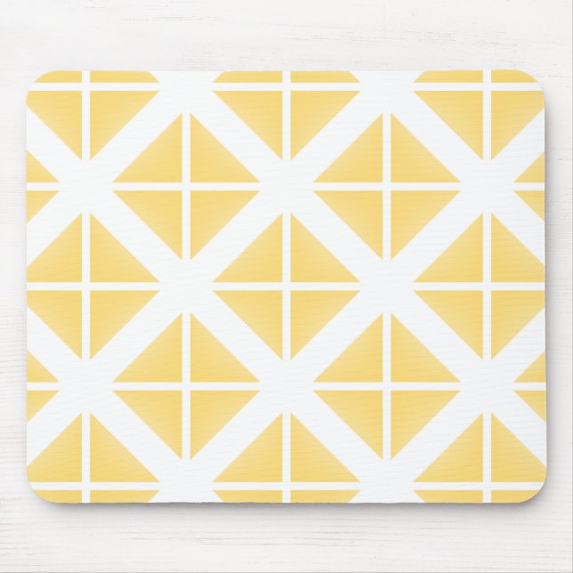 Yellow Trendy Triangle Pattern Mouse Mat (Front)