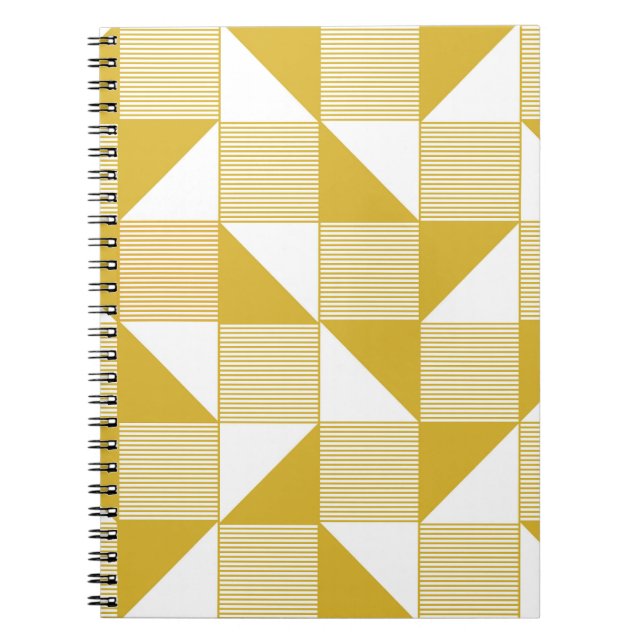 Yellow Triangles: Linear Seamless Pattern. Notebook (Front)