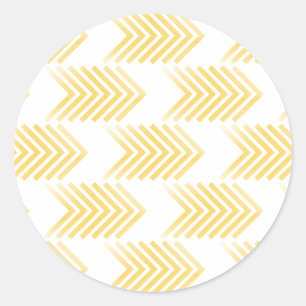 Yellow Tribal Arrow Pattern Classic Round Sticker