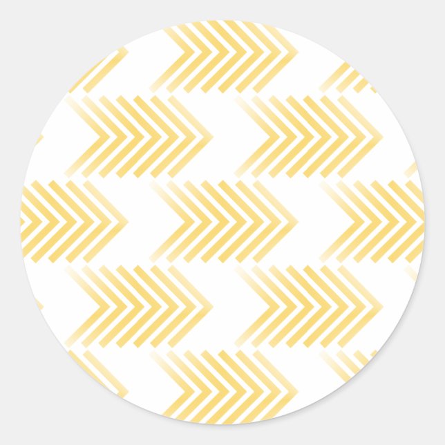 Yellow Tribal Arrow Pattern Classic Round Sticker (Front)