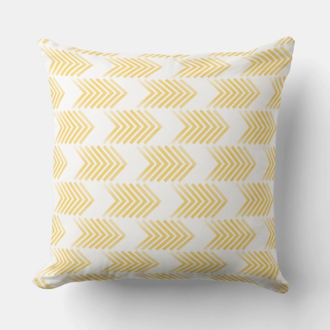 Yellow Tribal Arrow Pattern Cushion (Front)