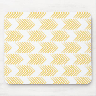 Yellow Tribal Arrow Pattern Mouse Mat