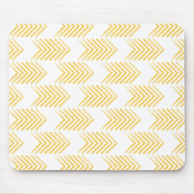 Yellow Tribal Arrow Pattern Mouse Mat (Front)