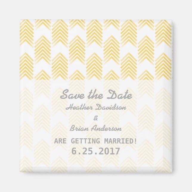 Yellow Tribal Arrows Save the Date Magnet (Front)
