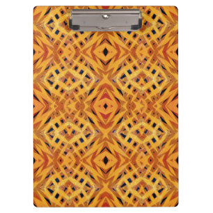 Yellow tribal shapes pattern clipboard