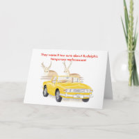 Yellow Triumph Stag Christmas card