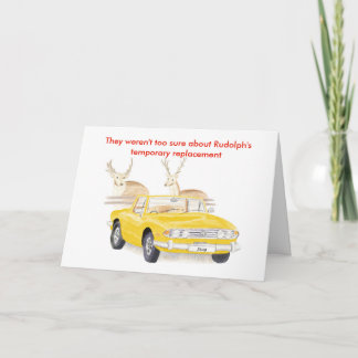 Yellow Triumph Stag Christmas card