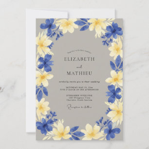 Yellow Tropical Blossom Wedding Invitation
