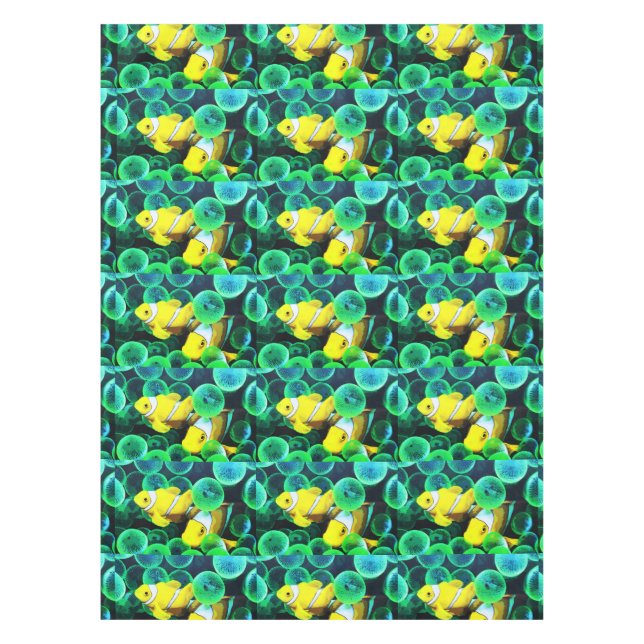 Yellow tropical fish tablecloth (Front)