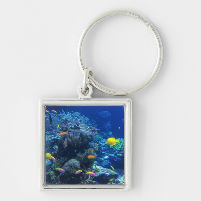 Yellow Tropical Fish Underwater Photo Key Ring (Front)