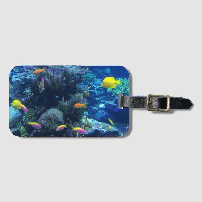 Yellow Tropical Fish Underwater Photo Luggage Tag (Front Horizontal)