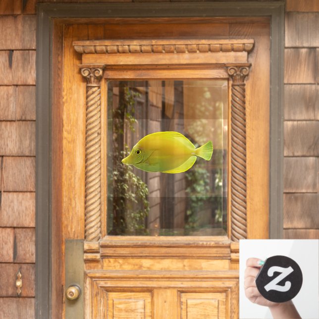 Yellow Tropical Fish  Window Cling (Home Door)