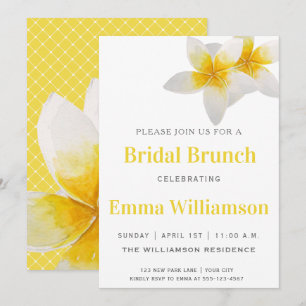 Yellow Tropical Flowers   Bridal Brunch Invitation