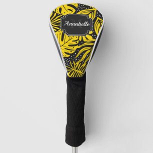 Yellow Tropical Leaves Golf Head Cover