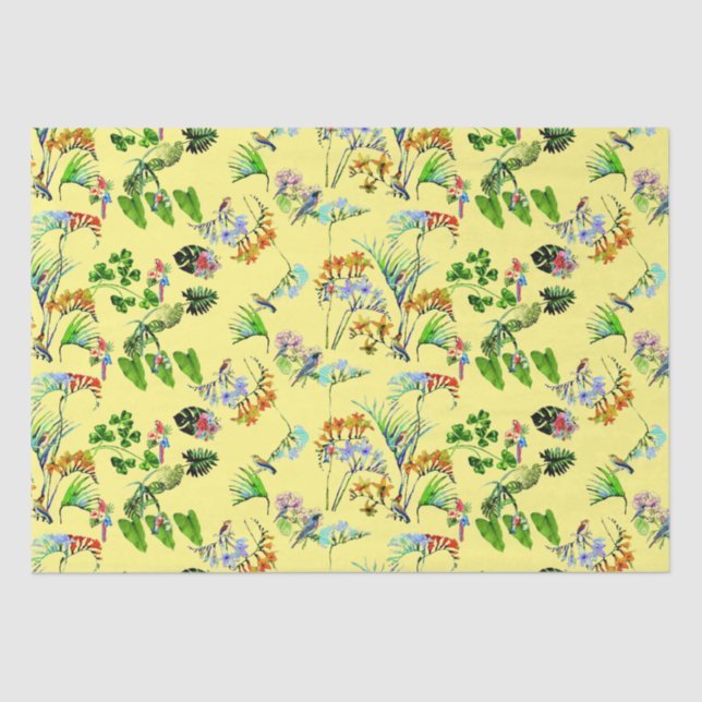 Yellow Tropical Paradise  Tissue Paper (Front)