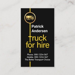 Yellow Truck For Hire Highway Business Card