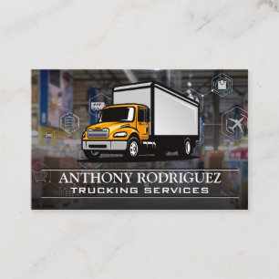 Yellow Truck Logistics Warehouse Business Card