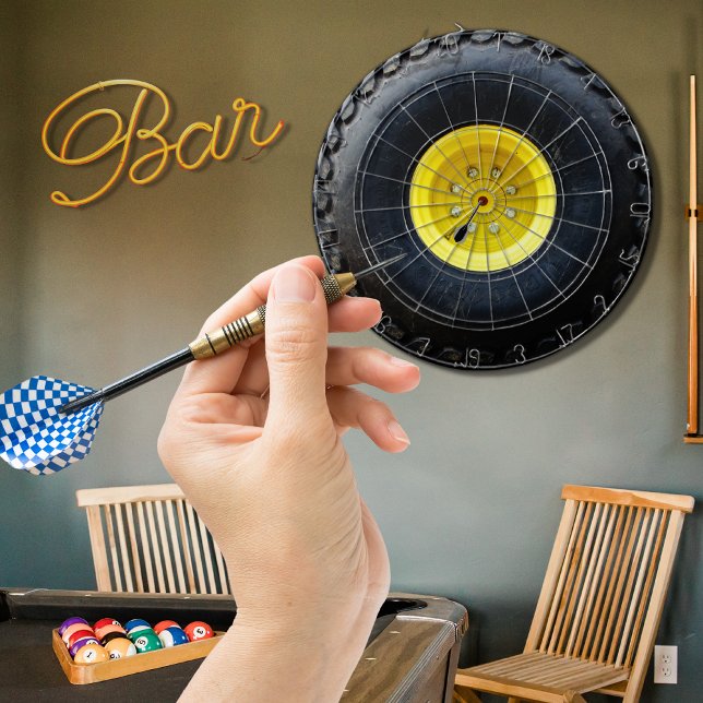 Yellow Truck Tractor Construction wheel tire  Dartboard (Creator Uploaded)