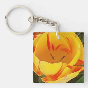 Yellow Tulip Acrylic Key Ring