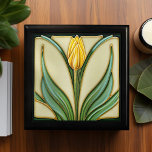 Yellow Tulip Art Nouveau Art Deco Jewellery Gift Box<br><div class="desc">Preserve your precious memories and valuables with this exquisite Art Nouveau Tulip Keepsake Box. Crafted from lacquered wood, this box is available in various finishes including golden oak, ebony black, emerald green, and red mahogany to suit your preference. The soft felt interior provides a snug space, ensuring protection for your...</div>