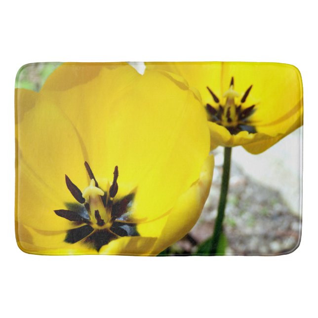 Yellow Tulip Bath Mat (Front)