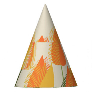 Yellow tulip: bright spring vintage element. party hat