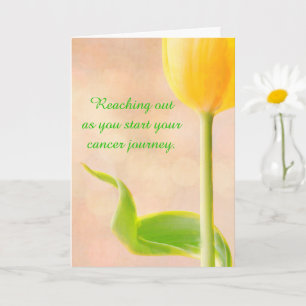 Yellow Tulip Cancer Support Folded Greeting Card