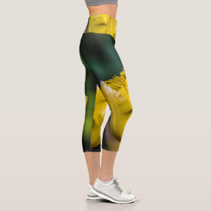 Yellow Tulip Capri Leggings