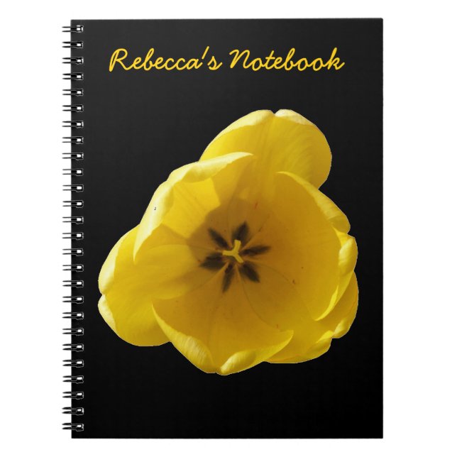 Yellow Tulip Customisable Notebook (Front)