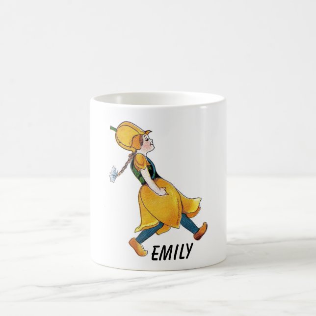 Yellow Tulip Cute Flower Child Floral Funny Girl Coffee Mug (Center)