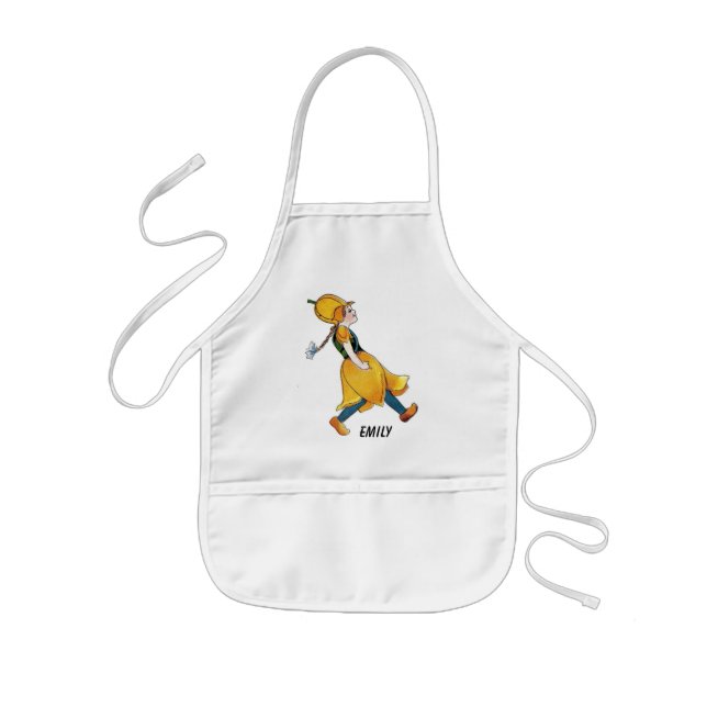 Yellow Tulip Cute Flower Child Floral Funny Girl Kids Apron (Front)