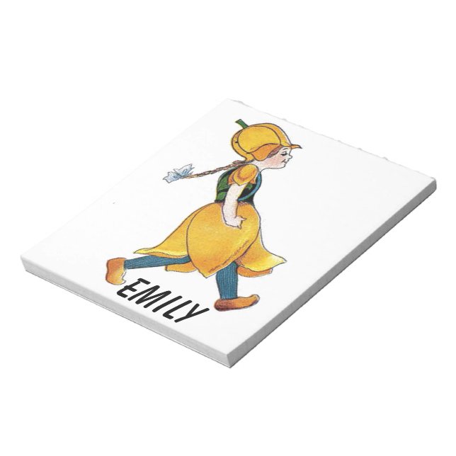 Yellow Tulip Cute Flower Child Floral Funny Girl Notepad (Rotated)