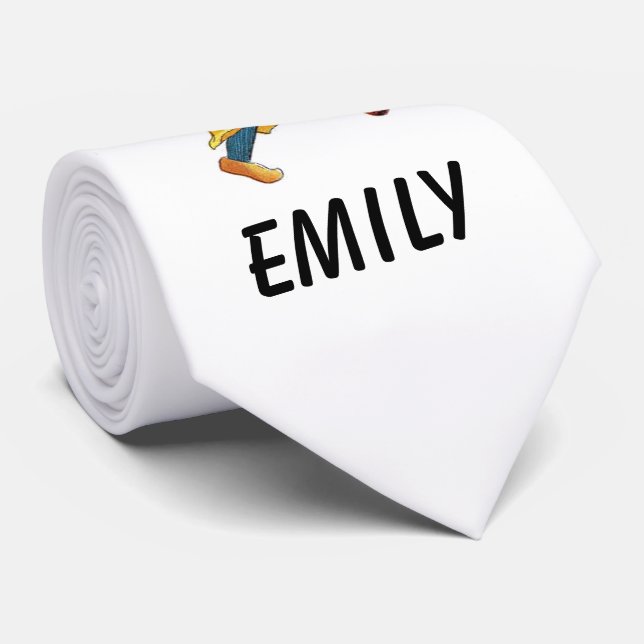 Yellow Tulip Cute Flower Child Floral Funny Girl Tie (Rolled)