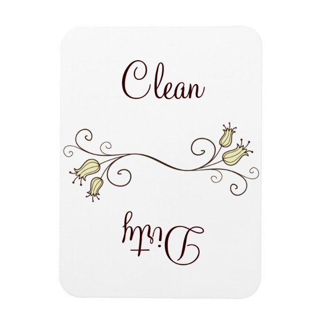 Yellow Tulip Dishwasher Clean - Dirty Magnets (Vertical)