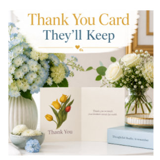 Yellow Tulip Elegant Thank You Card