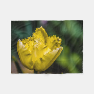 Yellow Tulip Fleece Blanket