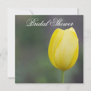 Yellow Tulip Floral Bridal Shower Invitation