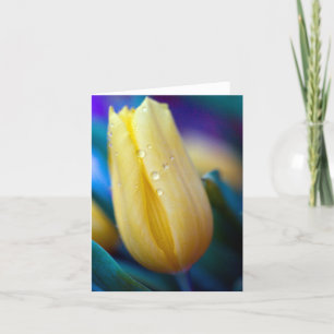Yellow tulip flower Greeting card
