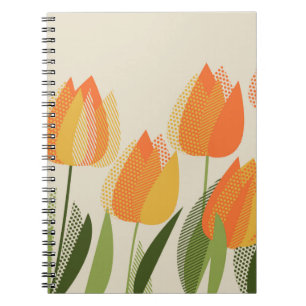 Yellow tulip flower notebook