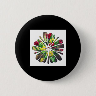 Yellow Tulip Flower - Stained Gl Love. White Versi 6 Cm Round Badge