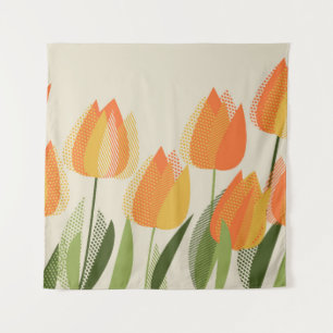 Yellow tulip flower tapestry