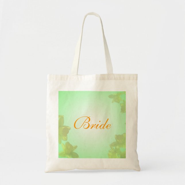 yellow tulip flowers bride tote bag (Front)