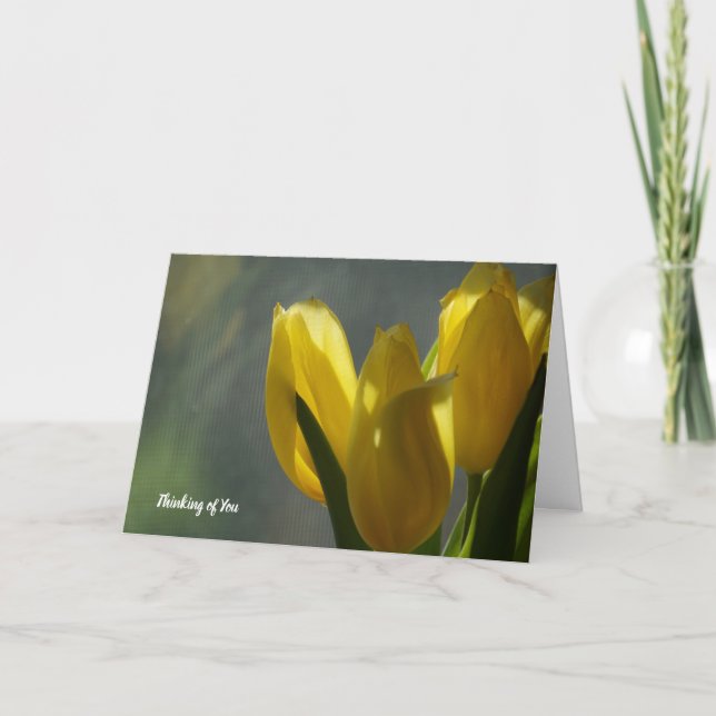 Yellow Tulip Flowers Sympathy Card (Front)