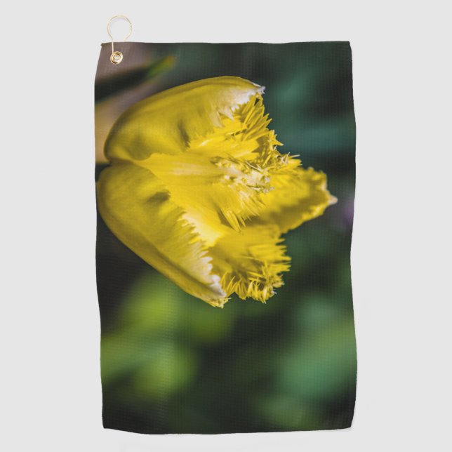 Yellow Tulip Golf Towel (Front)