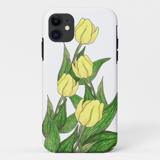 Yellow tulip iphone case (Back)